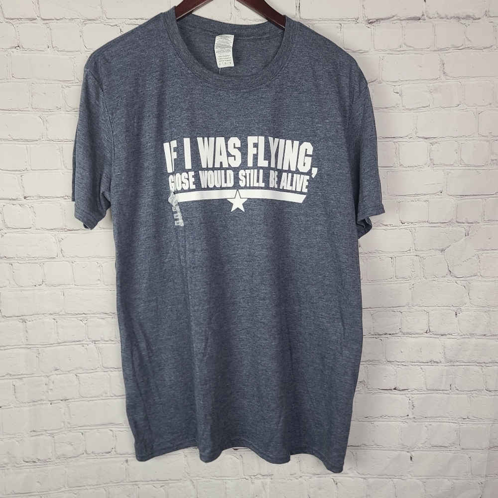 Top Gun short sleeved T-shirt. Heather Navy. Large.